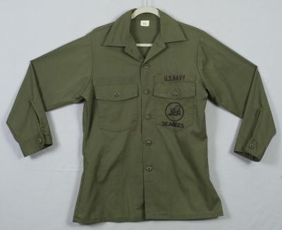 USN Navy Seabees Uniform Utility Shirt 1980's