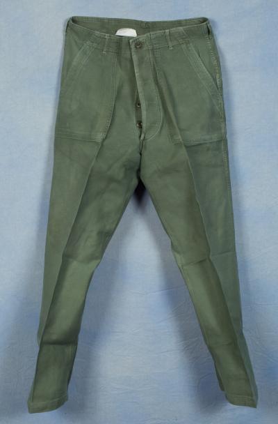 SOLD Archive Area-- Vietnam Era Sateen Trousers 34x33