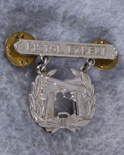 USMC Pistol Expert Badge Sterling HH