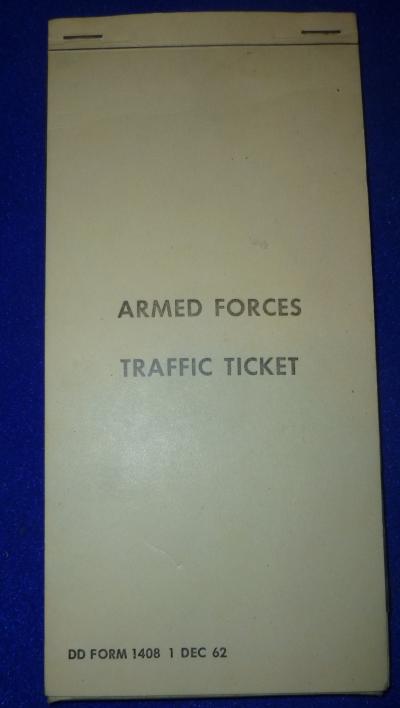 Armed Forces Traffic Ticket Book