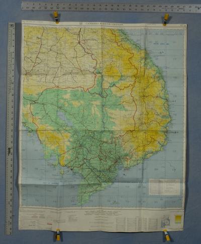 US Army Map of Cambodia & South Vietnam 1965