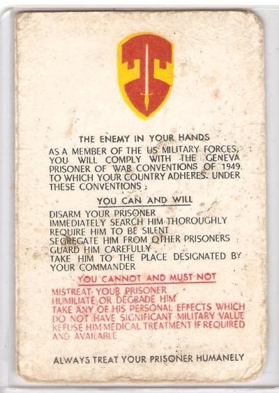 Enemy in Your Hands Card 25th Division