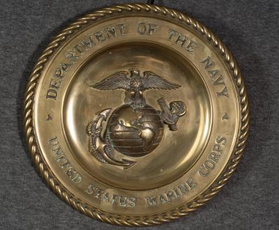 SOLD Archive Area-- Navy Department Marine Corps Brass Plaque
