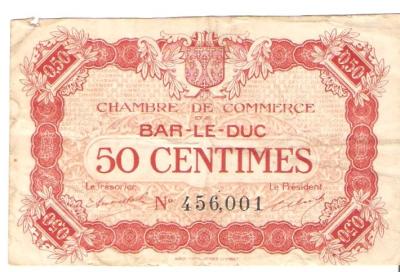 French 50 Centimes Banknote 1922