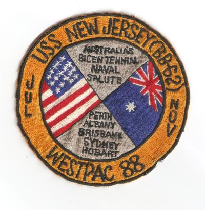 USS New Jersey WESTPAC 1988 Cruise Patch Asian