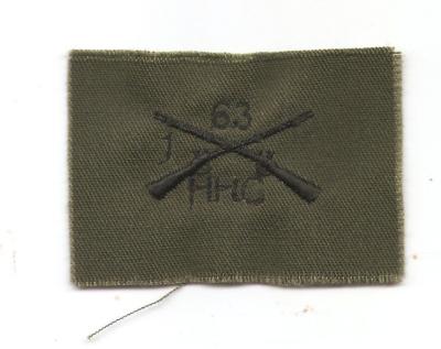 Collar Patch 1st Batt 63rd Infantry HHC Regiment