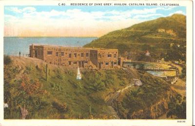 Postcard Zane Grey Home Catalina Island