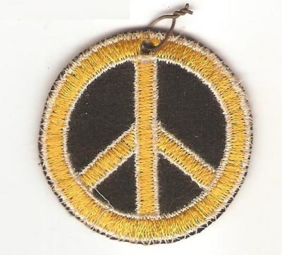Vintage 1960's Peace Sign Patch Necklace