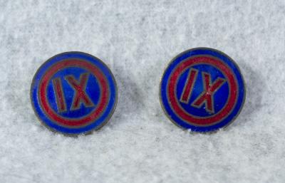 DUI DI Crest US Army 9th Corps Pair Screw Back