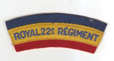 Royal Canadian Army 22nd Regiment Title Patch