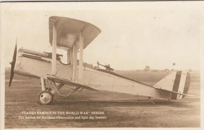 WWI Picture Postcard British Plane