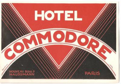 Luggage Decal Hotel Commodore Paris