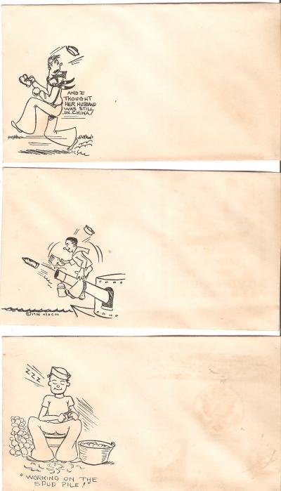 Navy USN Humor Envelope 1930's Three Different