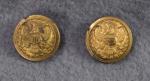 Indian Wars General Staff Uniform Buttons Two