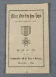 Kansas Military Order Loyal Legion 1899 Register