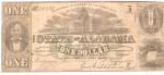 Confederate Civil War $1 Bill Alabama
