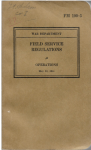 WWII Field Service Regulations Army Manual 1941
