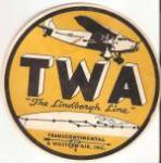TWA Lindbergh Line Luggage Decal
