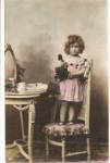 Postcard Young Girl w/ Chicken 1910 era