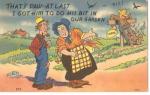 Postcard Farm Country Humor 1954
