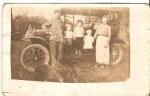 Photo Family with Automobile 1910 era