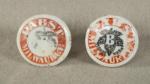 Two Porcelain Pabst Beer Bottle Stoppers 1893