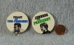 Jenness Pulley Presidential Campaign Buttons 1972