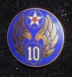 Crest 10th USAAF Pin