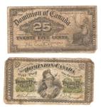 Dominion of Canada 25 Cent Notes x2