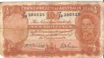 WWII era Australian 10 Shilling Note Armitage