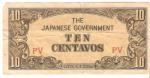 Philippians Japanese Government 10 Centavos Note
