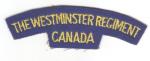 The Westminster Regiment Canada Tab Patch