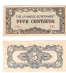Philippians Japanese Government 5 Centavos Note