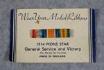 WWI British Miniature Ribbon Bar Mons Star