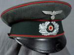WWII German Artillery Officer Visor Cap 