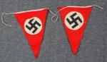 WWII German Political Parade Pennants Pair