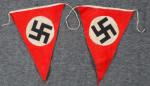 WWII German Political Parade Pennants Pair