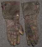 WWII German Leather Gloves Gauntlets 