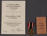 KVK War Merit Cross 2nd Class & Award Document