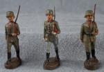 German Toy Marching Soldiers Elastolin Lot of 3