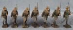 German Toy Marching Soldiers Lineol Lot of 7
