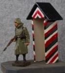 German Toy Sentry Soldier and Guard Shack