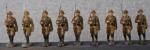German 9 Toy Marching French Soldiers Elastolin