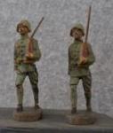 Two German Toy Marching Soldiers Elastolin