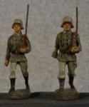 WWI German Marching Toy Soldiers Pair Elastolin 