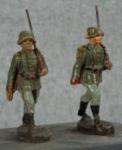 WWI German Marching Soldier Lot of 2 Elastolin