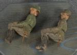 WWI German Toy Soldiers Seated Pair