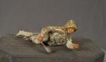 WWI German Toy Soldier Crawling With Grenade 