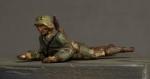 WWI German Toy Soldier Rifleman Crawling Lineol 