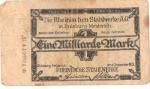 German 1 Billion Mark Inflationary Stahlwerke Note
